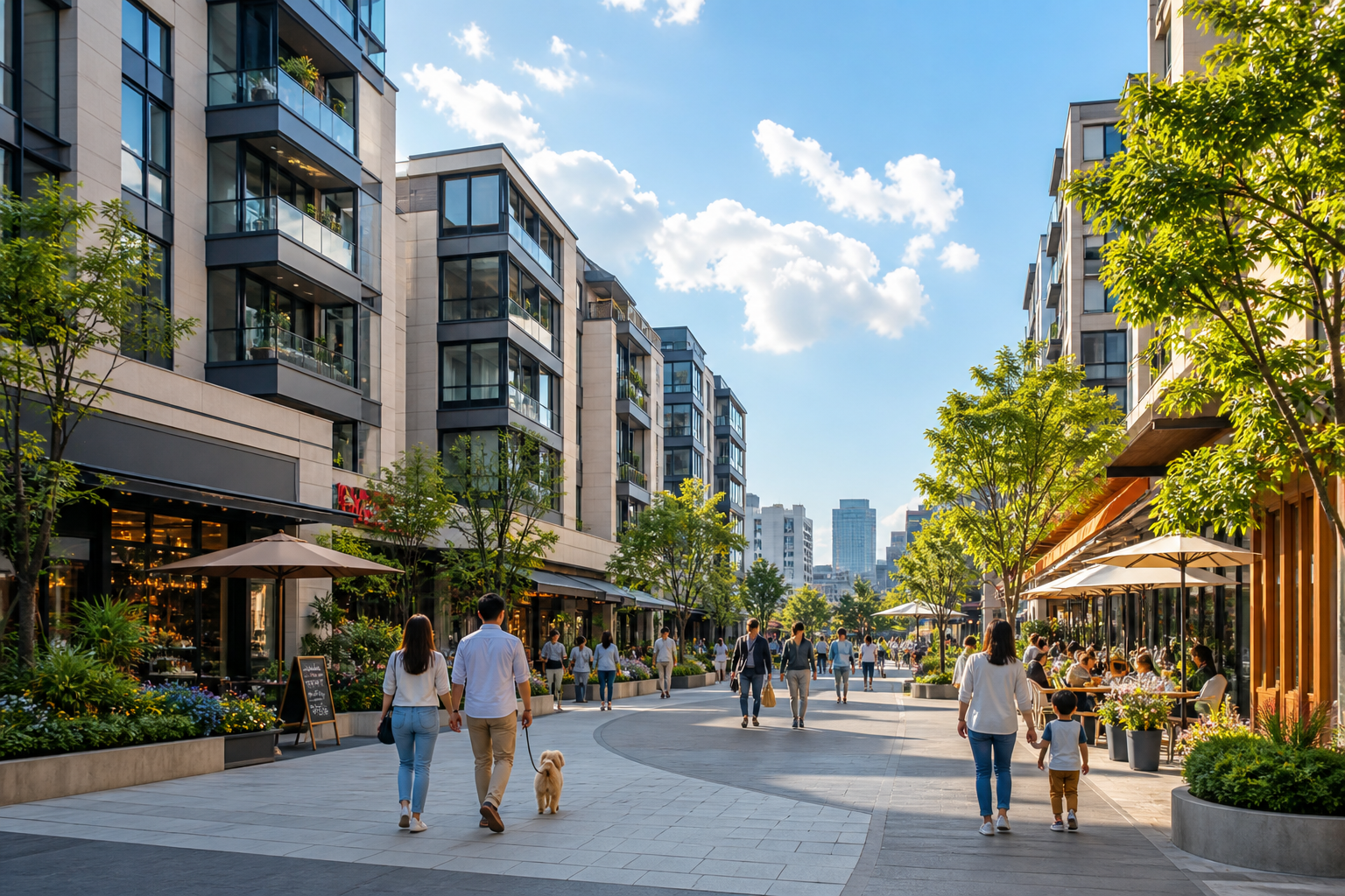 现代城市街区与本地生活场景